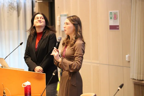 Mariam Kirvalidze and Abigail Dove during their presentation.