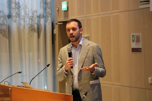 Davide during his presentation at the seminar.