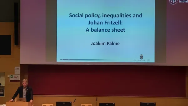 Joakim Palme presents at the event