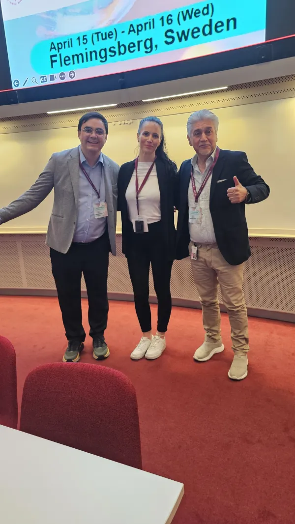 Group photo of Organizers of the Advancements in Stem Cells, Organoids, AI, and Regenerative Medicine Conference 2025: Jonathan Arias, Jelena Pekic and Jose Inzunza.