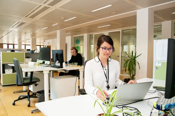 Sanna Sjöblom at the Stockholm Trio office in Brussels.