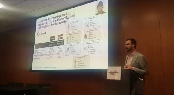 Davide Liborio Vetrano presenting at the conference.