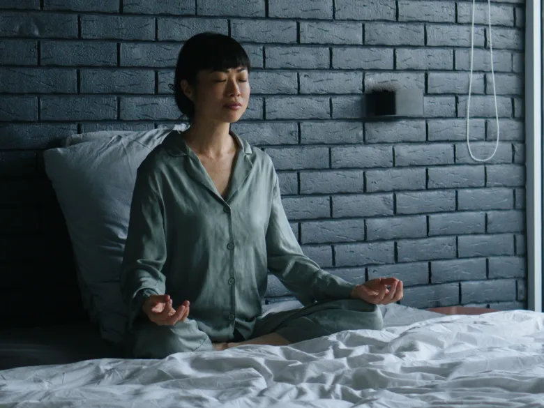 Woman meditating.