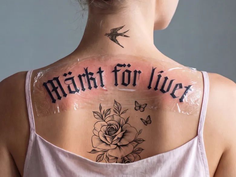 Woman with tatoo on her back