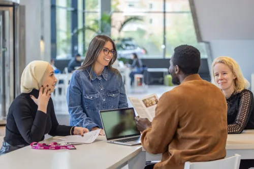 People interacting in the Widerströmska building