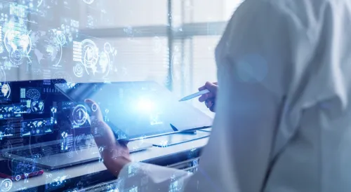Decorative image illustrating science technology concept, laboratory, examination and research.