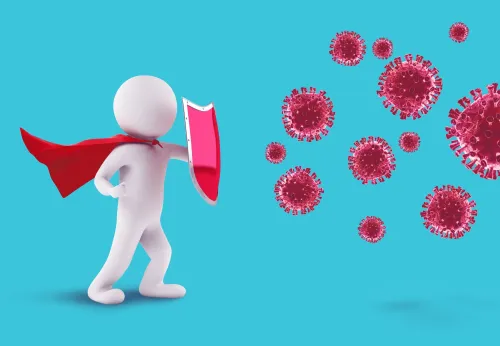 Defence against coronavirus concept