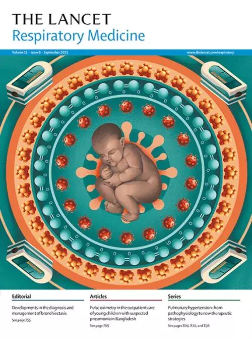 Cover of The Lancet Respiratory Medicine September , 2023. Baby illustrated.