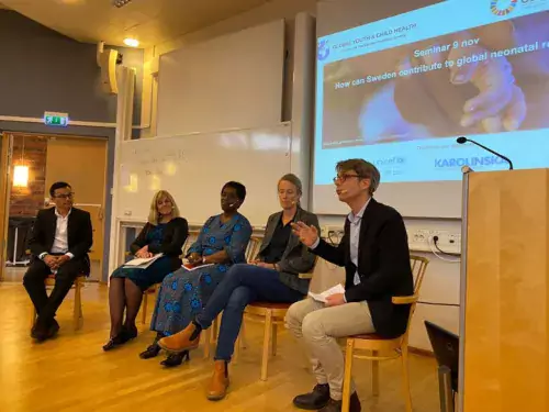 panel discussion led by Tobias Alfvén, Professor in Global Child Health at Karolinska Institutet