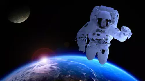 Genre image of an astronaut in space.