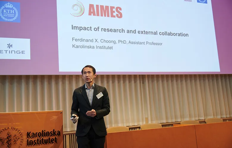Ferdinand X Choong speaks at inauguration of AIMES on 30 September 2020, in Biomedicum